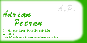 adrian petran business card